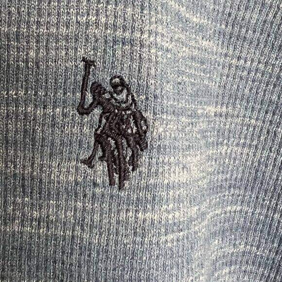 U.S. POLO ASSN SPACE DYE THERMAL HENLEY Sz S Men’s Blue NWT🏷 - Picture 10 of 14